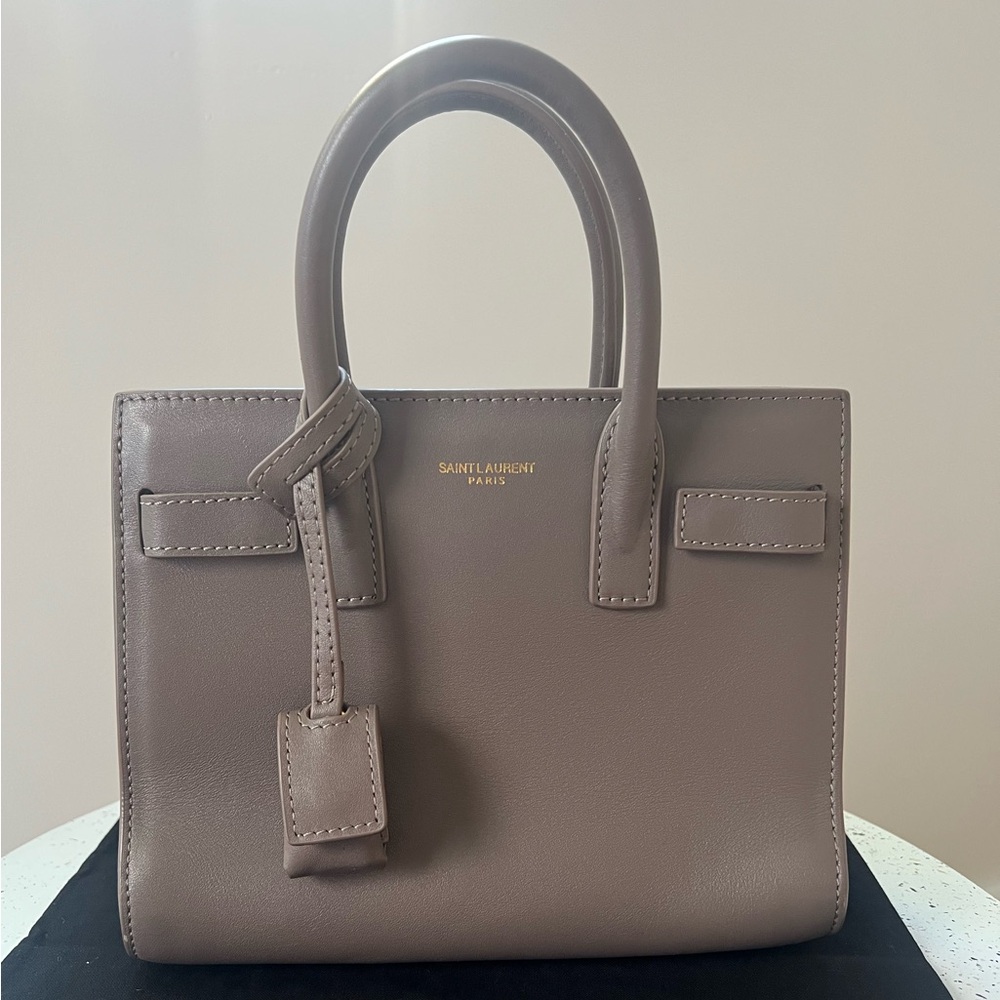 SAINT LAURENT NANO SAC DE JOUR SMOOTH LEATHER URBAN GREY